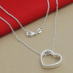New Sterling Silver Heart Necklace 925 Stamped
